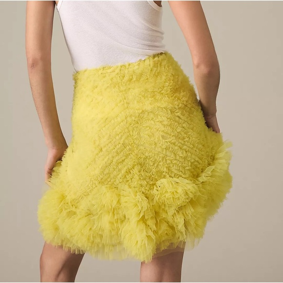 NWT Anthropologie Let Me Be Tulle Mini Skirt Yellow Size XS - Picture 2 of 4